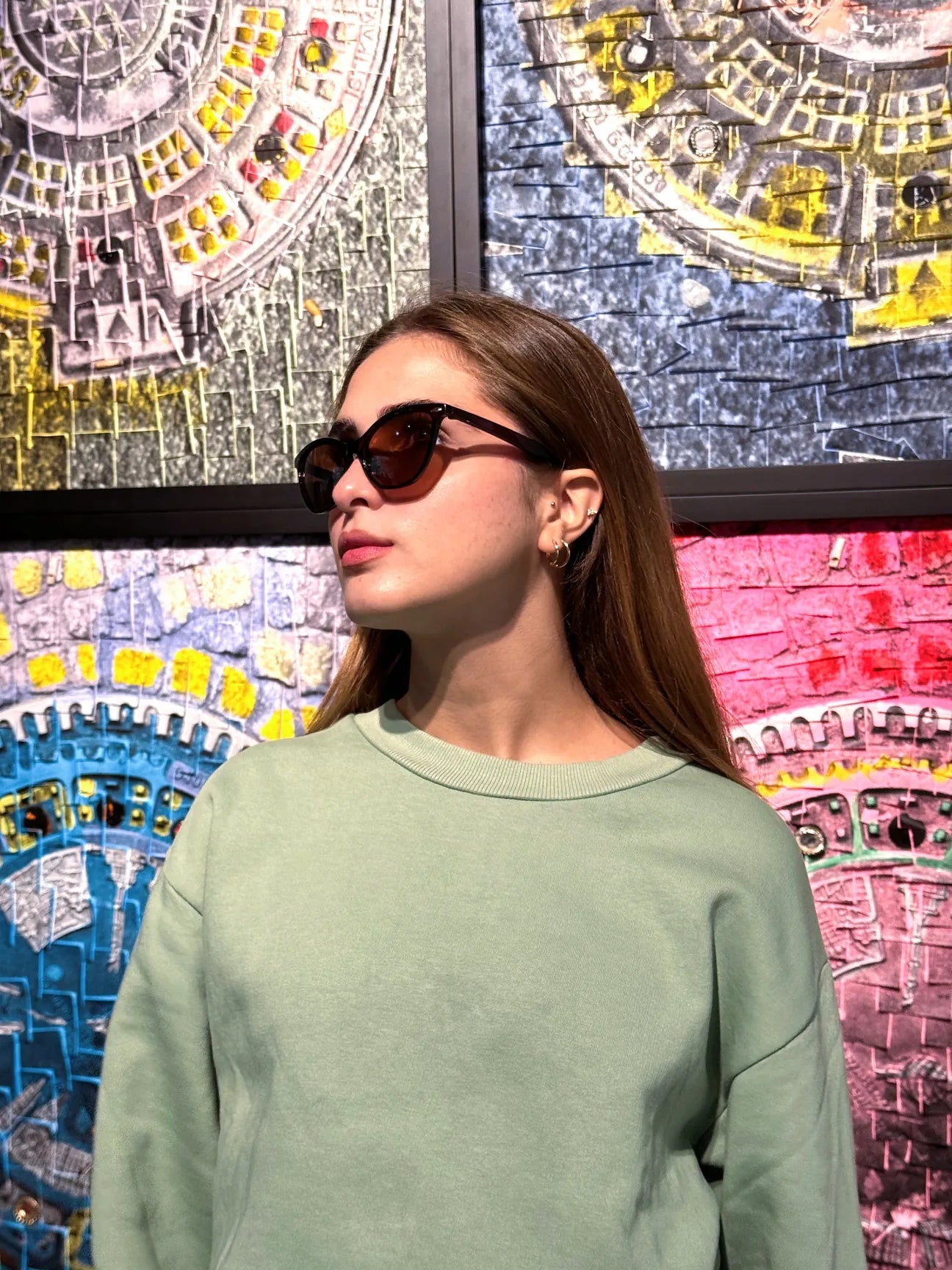 Kitty Cat Eye Kahverengi Kadın Güneş Gözlüğü